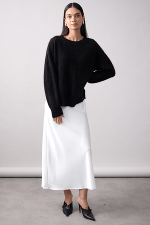 CYRA CREW BRUSHED CASHMERE JET