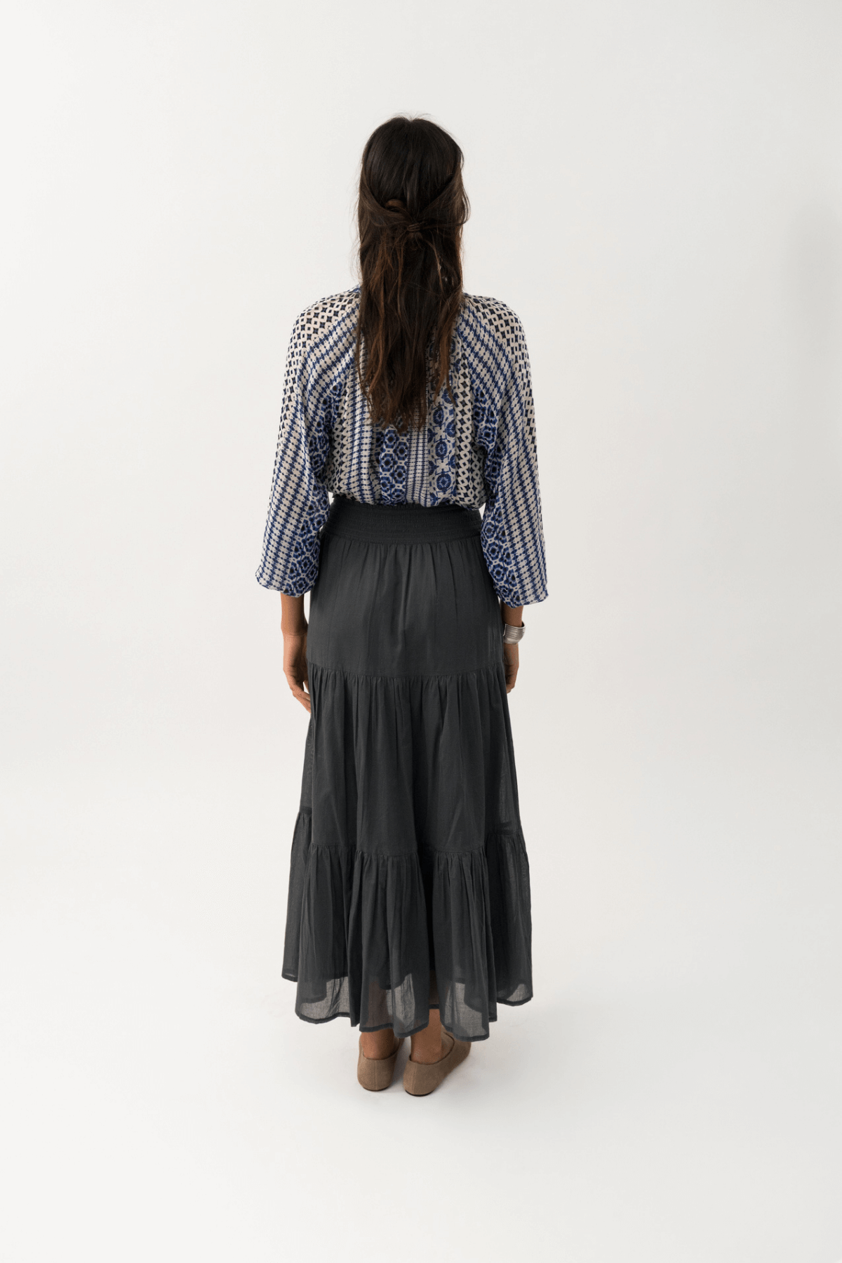 DIAMOND MAXI SKIRT WASHED BLACK