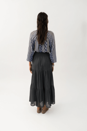 DIAMOND MAXI SKIRT WASHED BLACK