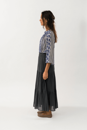 DIAMOND MAXI SKIRT WASHED BLACK