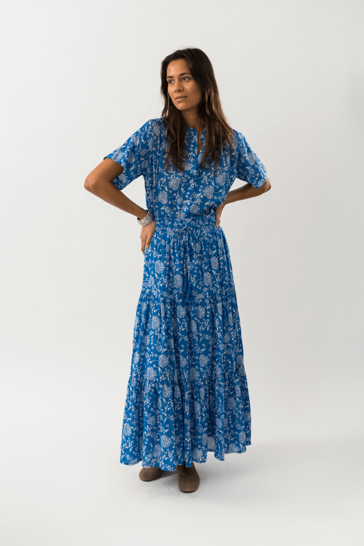 DIAMOND MAXI SKIRT BLUE