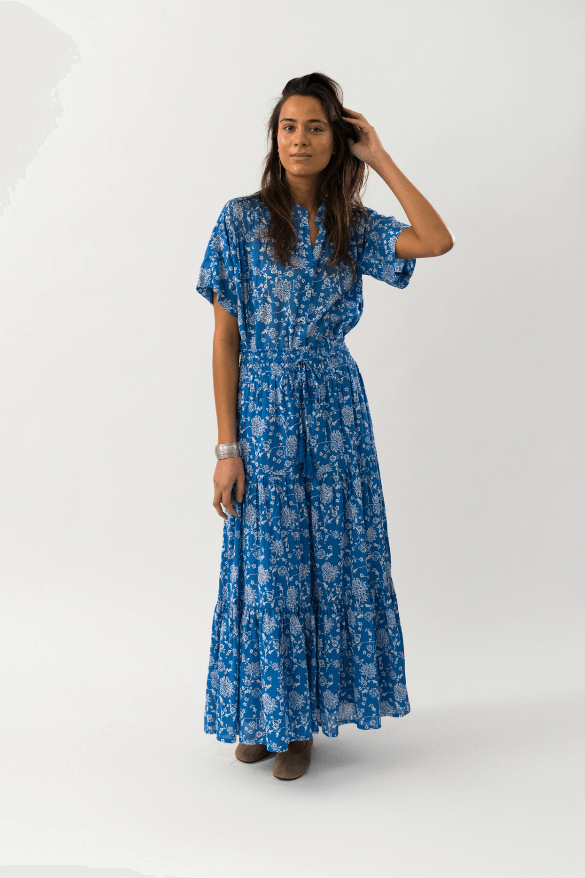 DIAMOND MAXI SKIRT BLUE