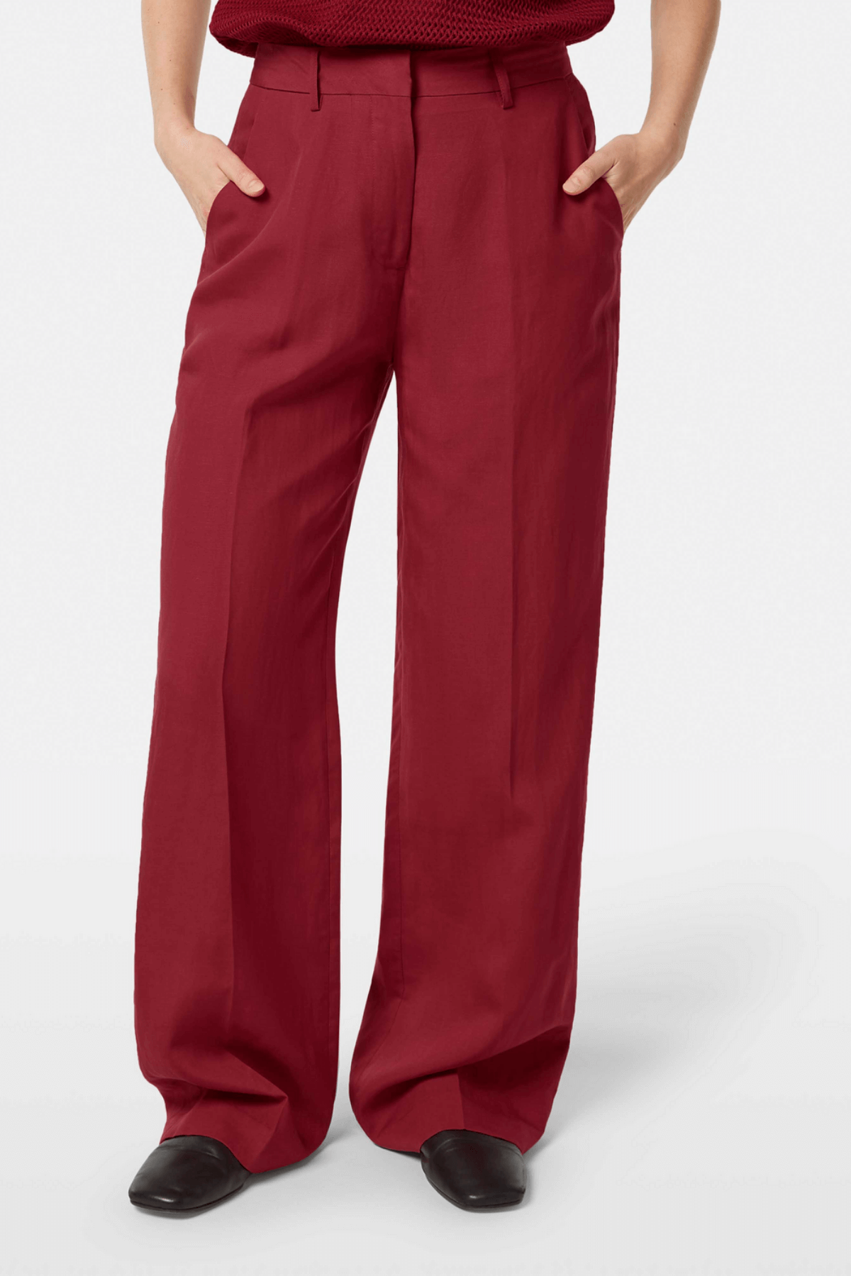 EDIE HIGH RISE PANTS ROADSIDE RED