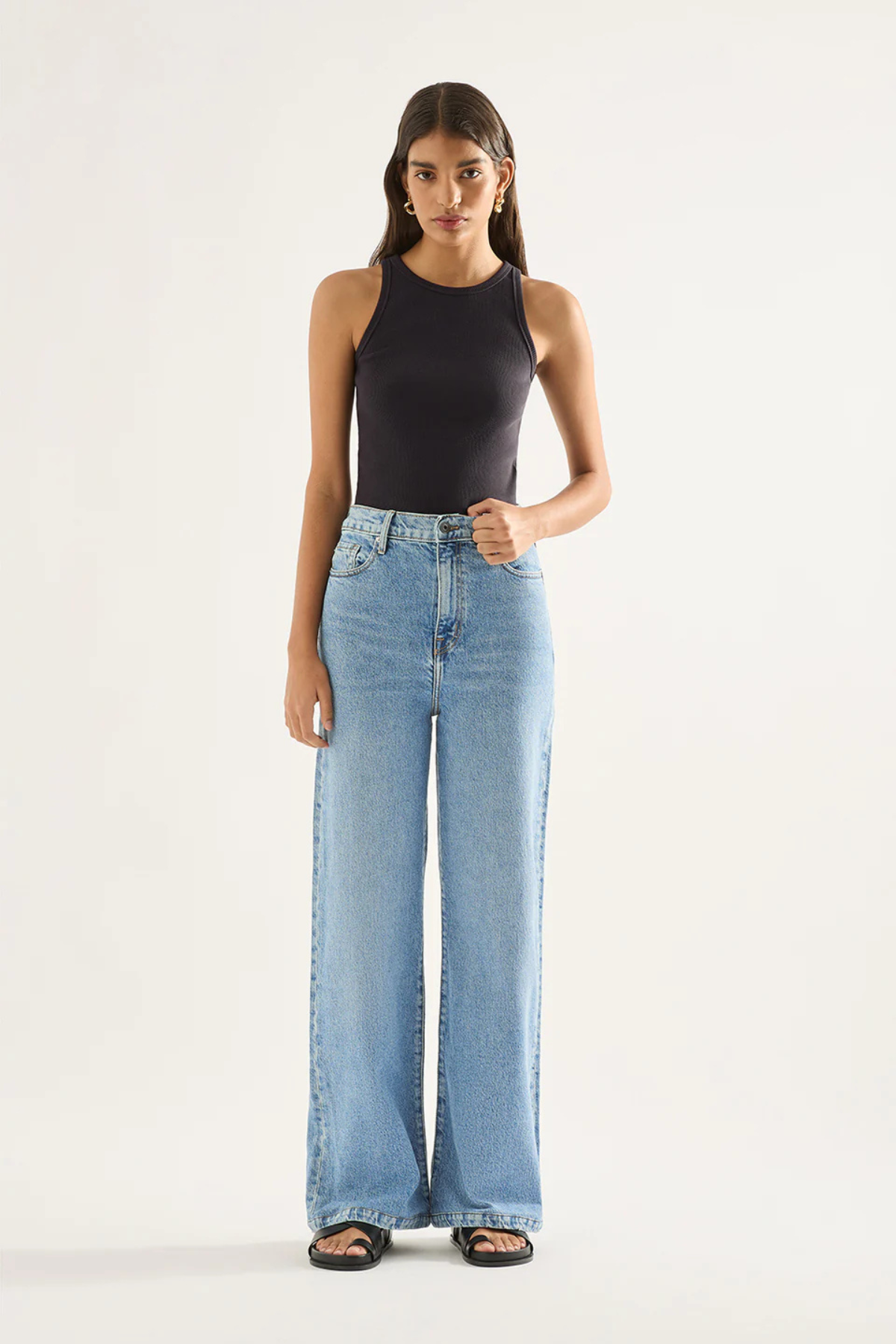ELLIE HIGH WIDE LEG JEAN ERA BLUE