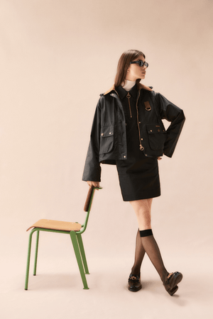 ERMA WAX JACKET BLACK/ANCIENT