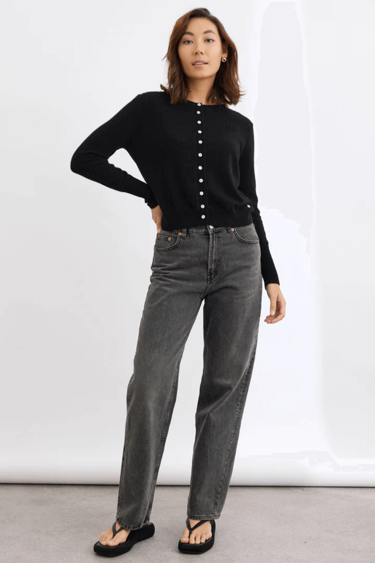 ESSENTIAL SLIM CARDI JET BLACK