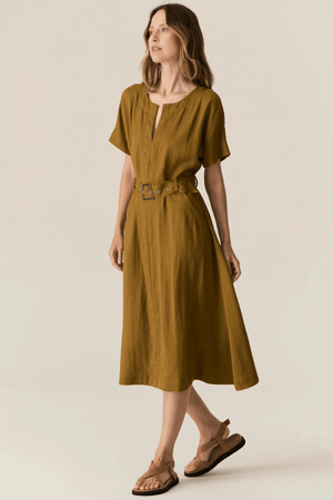 FAIRE BELT DRESS KHAKI