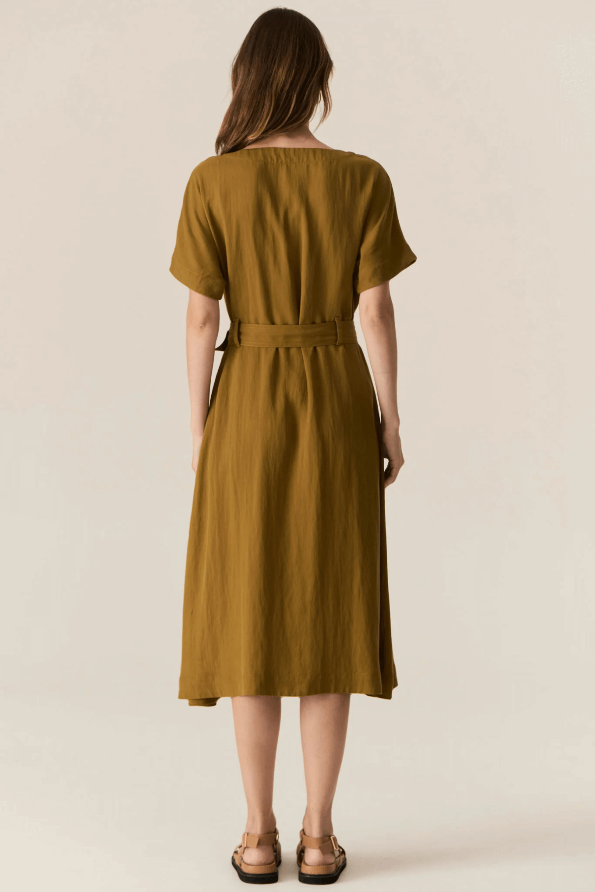 FAIRE BELT DRESS KHAKI