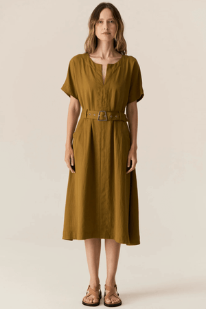 FAIRE BELT DRESS KHAKI