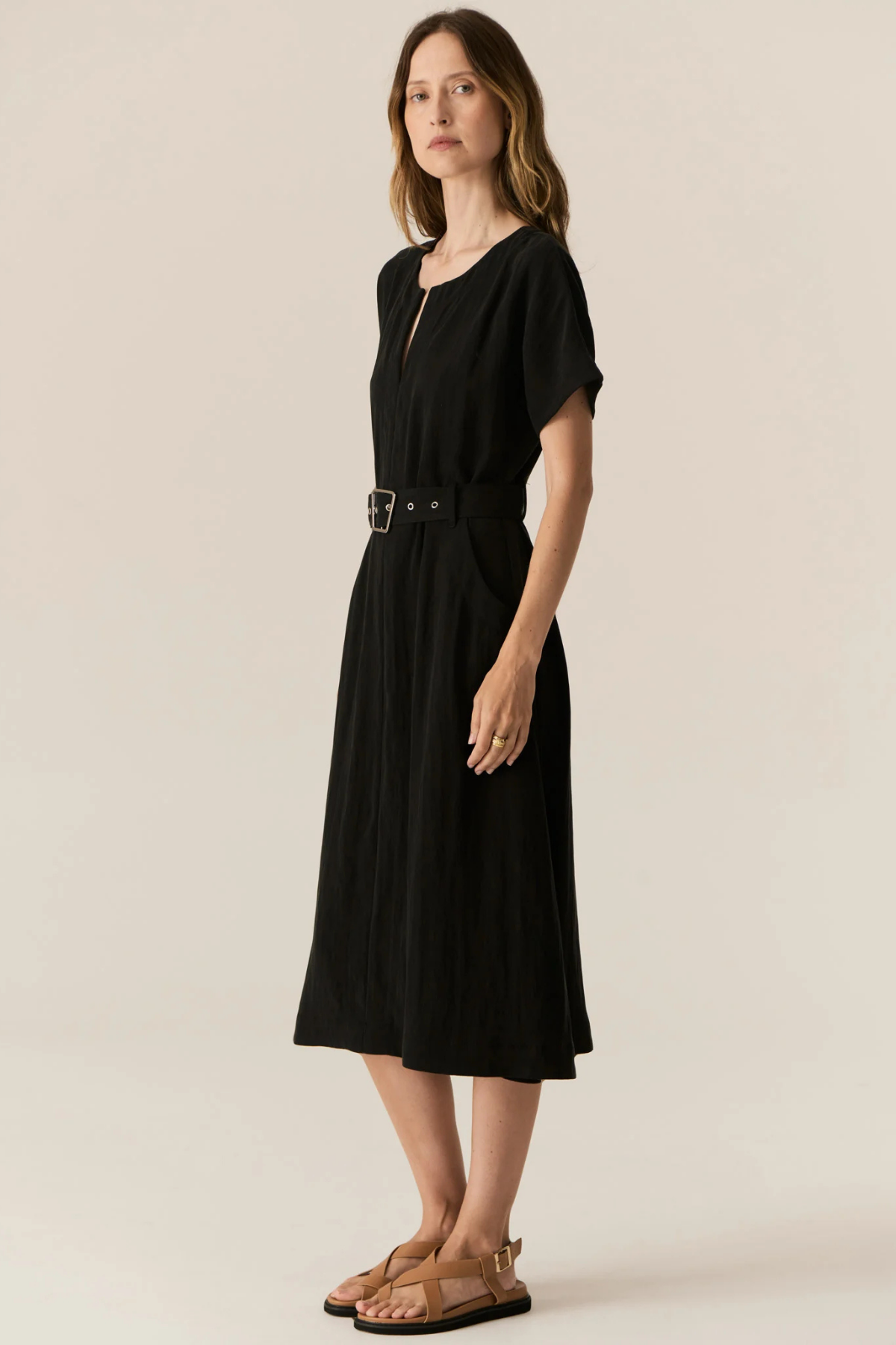 FAIRE BELT DRESS BLACK