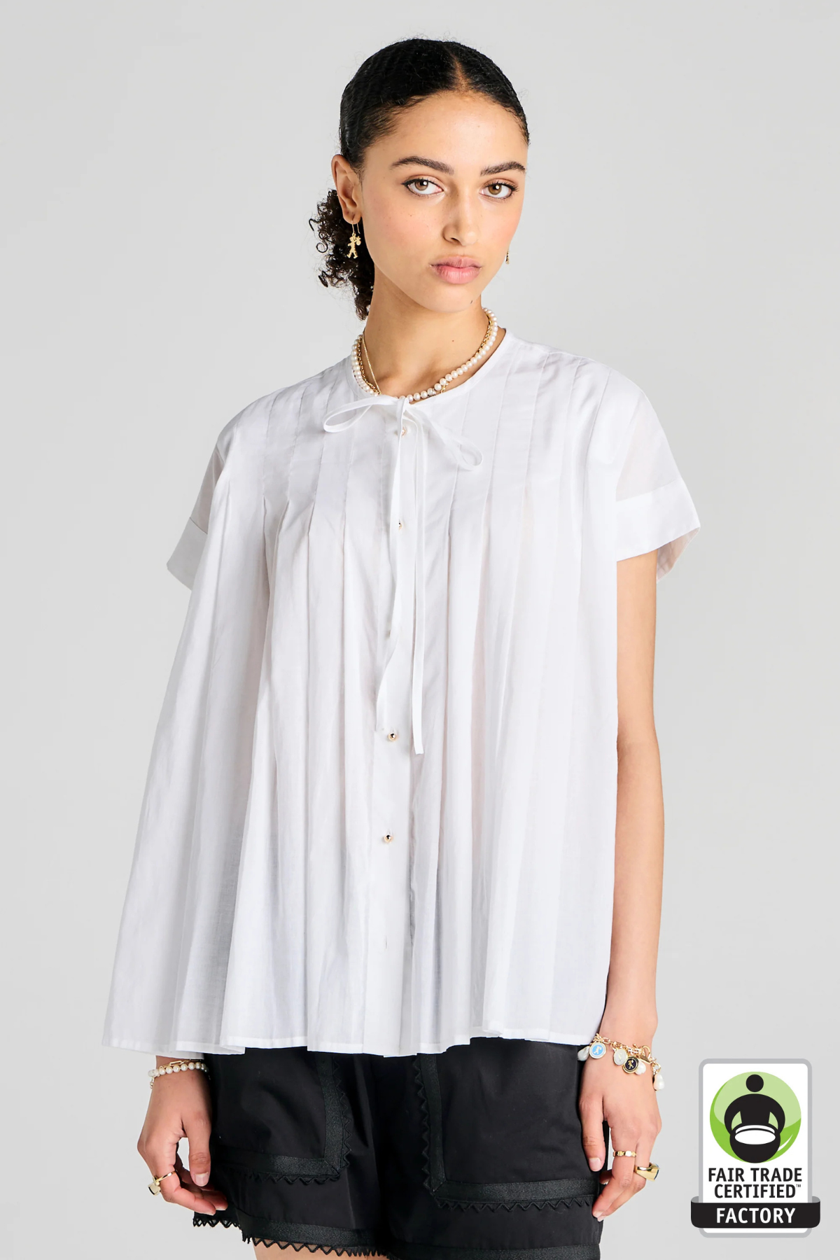 FURROW SLEEVELESS SHIRT WHITE