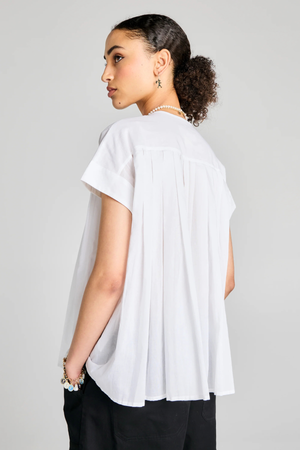 FURROW SLEEVELESS SHIRT WHITE