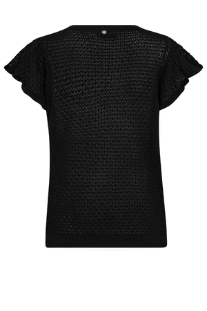 GANNA PATTERN V-NECK BLACK