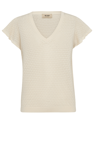GANNA PATTERN V-NECK ECRU