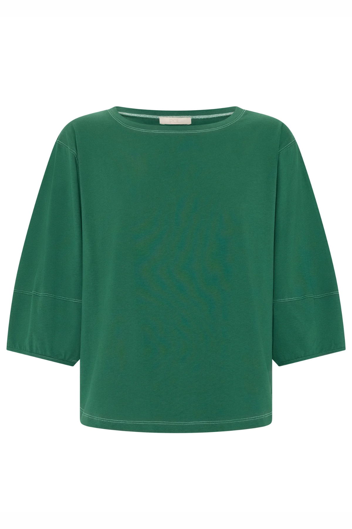 HARLYN TOPSTITCH TEE GREEN