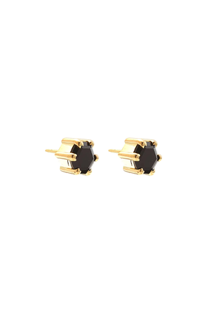 HARMONY STUD EARRINGS BLACK SPINEL/GOLD