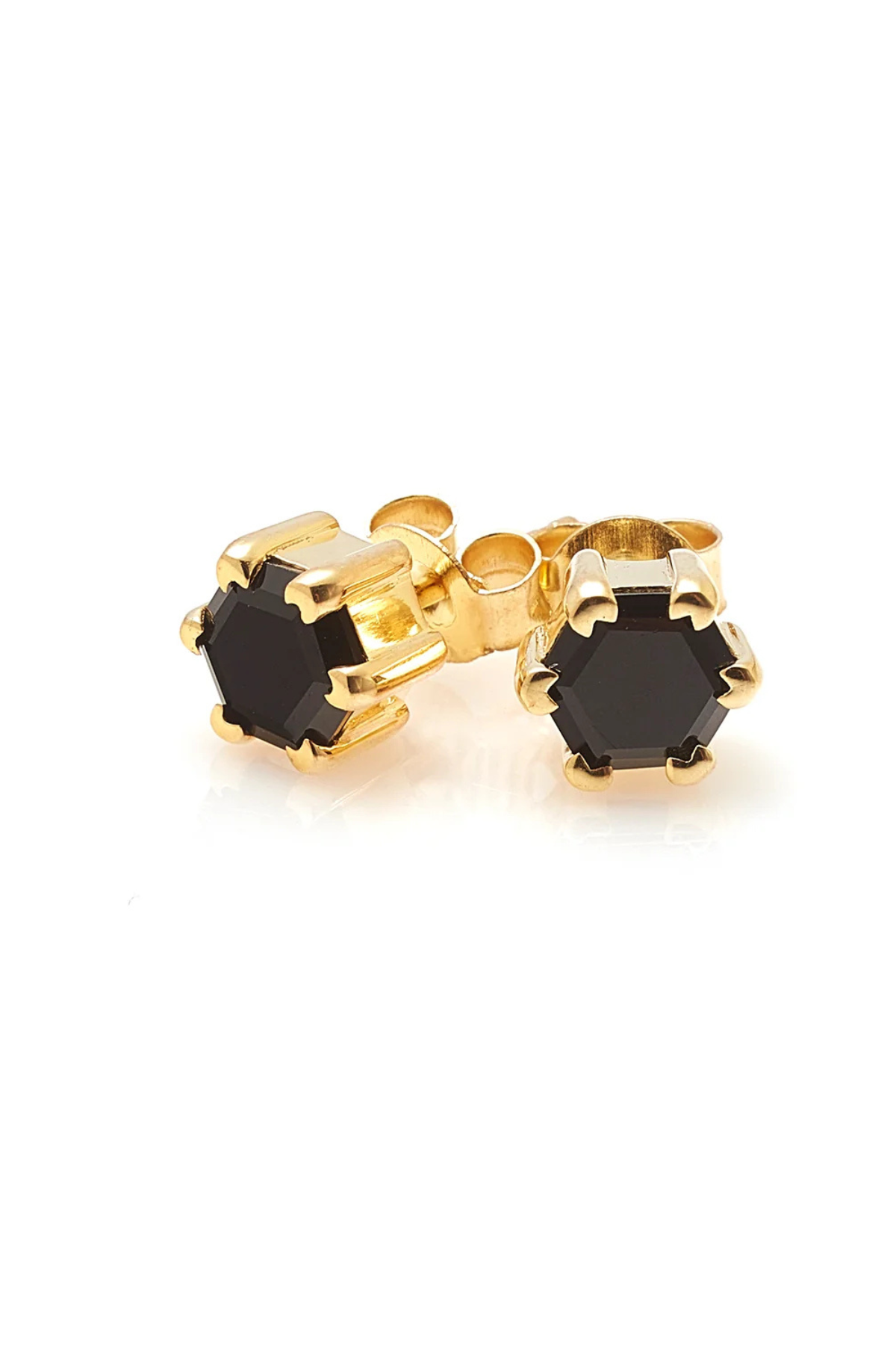 HARMONY STUD EARRINGS BLACK SPINEL/GOLD