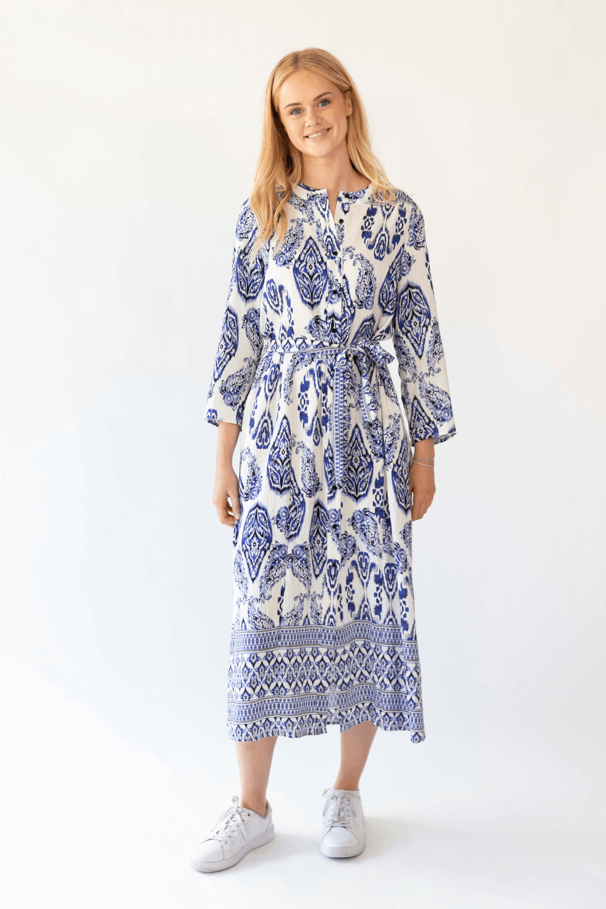 HARPER MAXI DRESS 3/4 BLUE