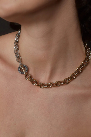HEIRLOOM TWO TONE NECKLACE SILVER/GOLD