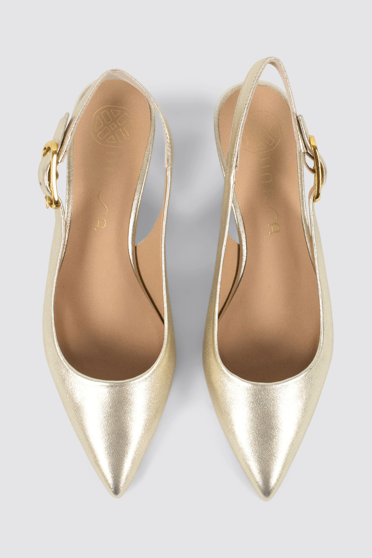 IBON SLINGBACK HEELS PLATINO