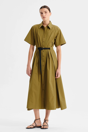 INGRID SHIRT DRESS OLIVE
