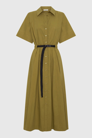 INGRID SHIRT DRESS OLIVE