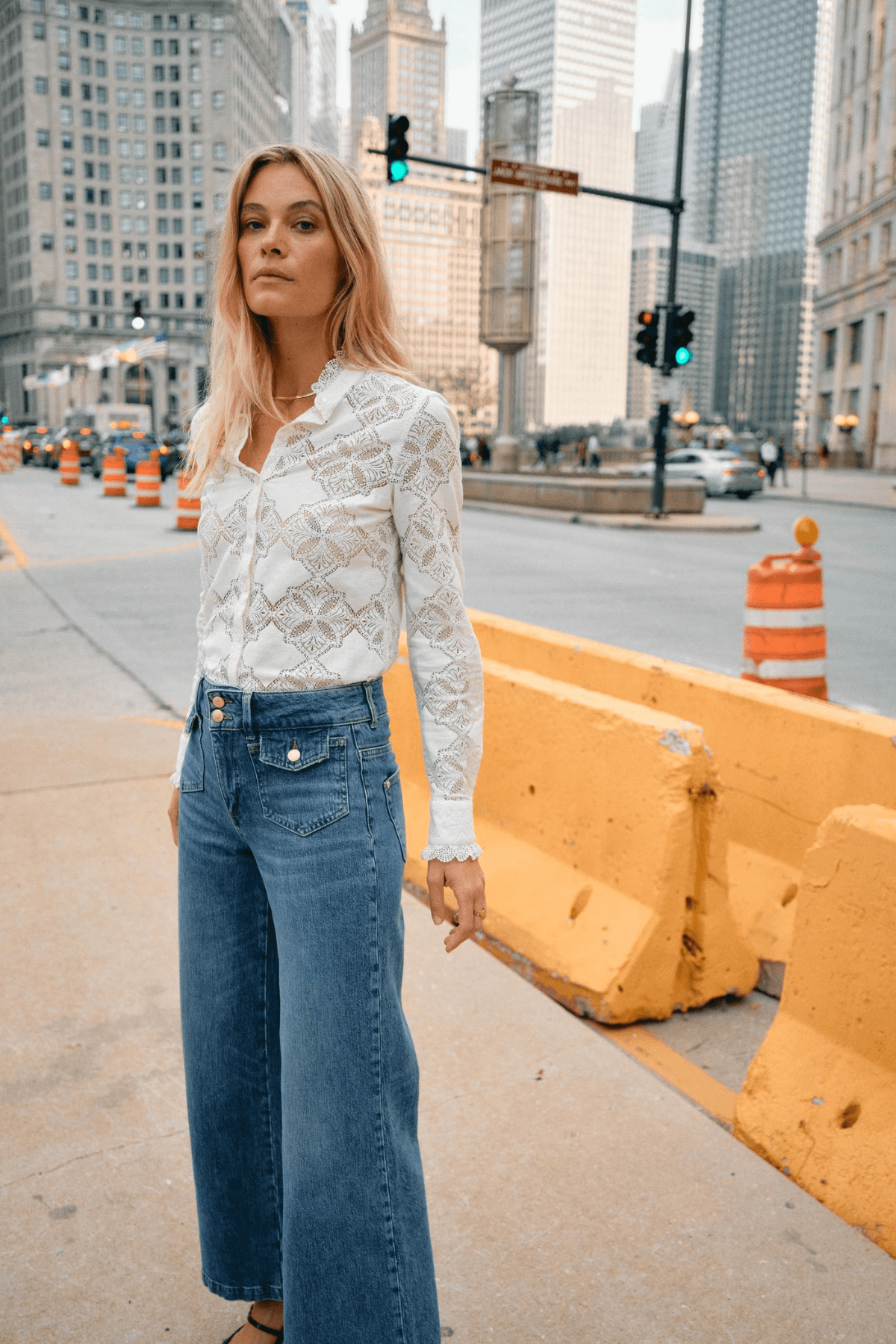 JETTA LACE SHIRT ECRU