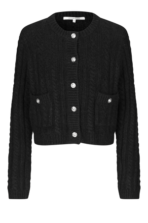 KAROLINA KNIT CARDIGAN BLACK