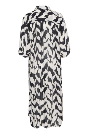 KELSIE SHIRT DRESS BLACK MONOCHROME