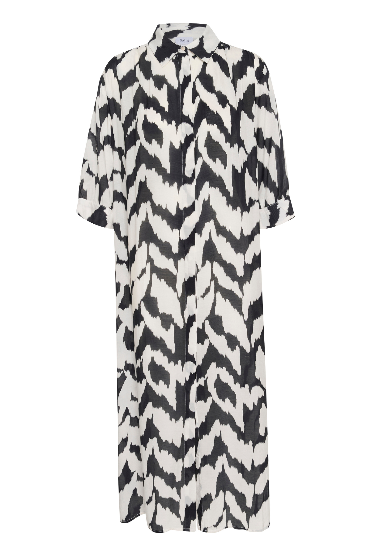 KELSIE SHIRT DRESS BLACK MONOCHROME