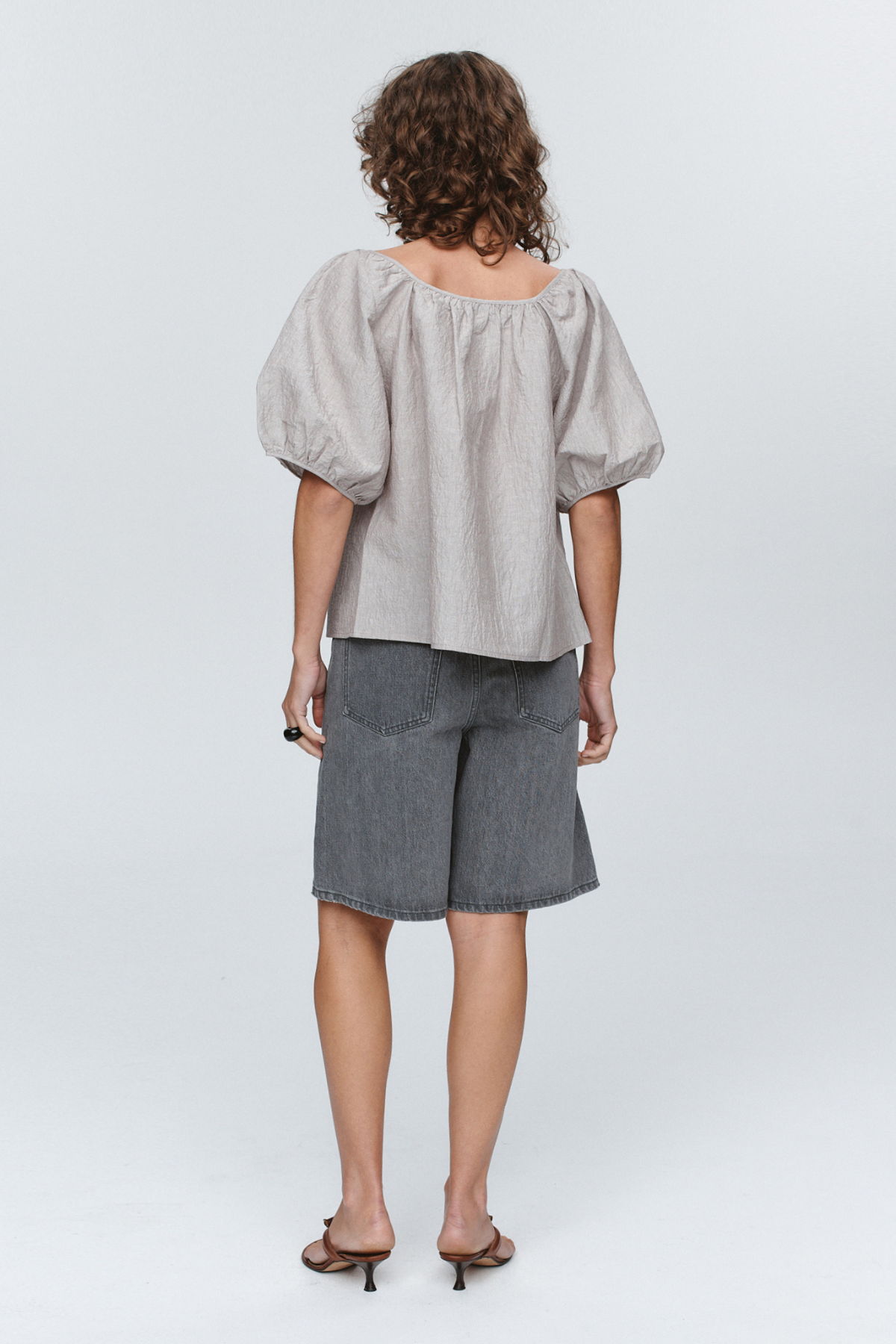KENDRA TOP GREY STRIPE