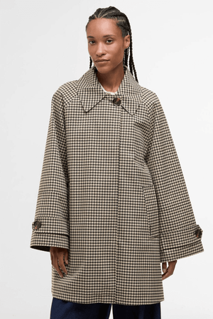 KENNEDY CHECK SHOWERPROOF JACKET SAGE HOUNDSTOOTH/MIST