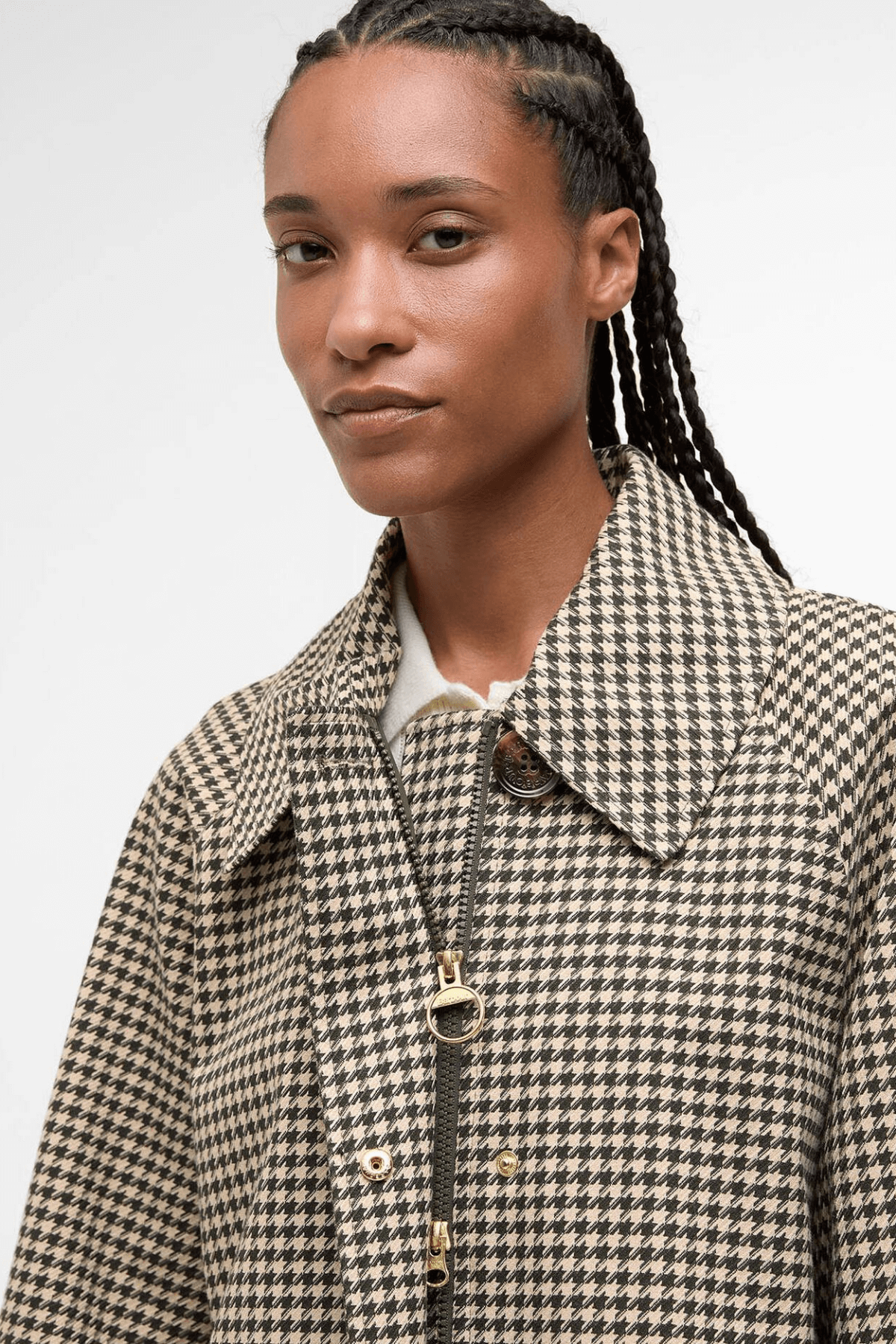 KENNEDY CHECK SHOWERPROOF JACKET SAGE HOUNDSTOOTH/MIST