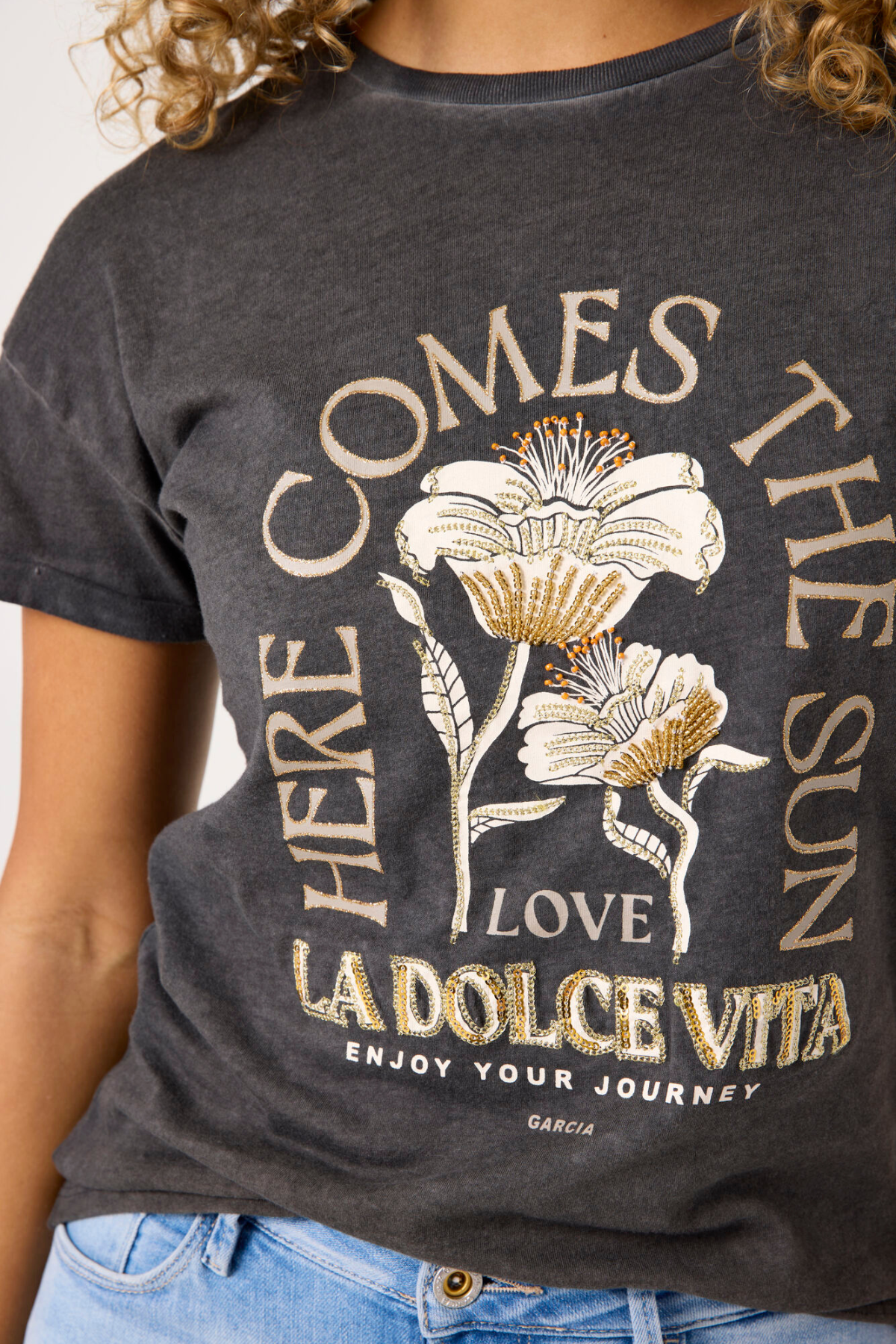 LADIES T-SHIRT SS ANTRACITE