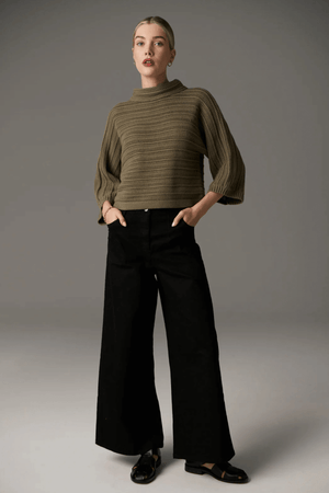LAUREN WIDE LEG JEAN BLACK
