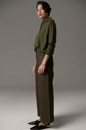 LAUREN WIDE LEG JEAN KHAKI