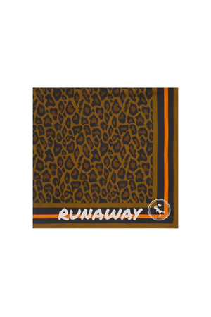 LEOPARD CLASSIC SILK SCARF TAN