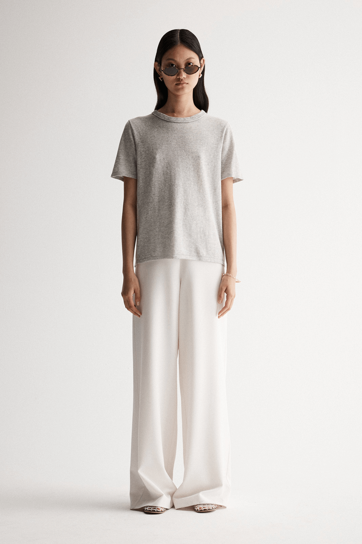 LEWIE KNIT TOP GREY MARLE