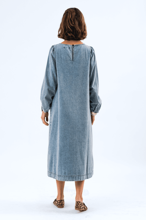 LUCAS MIDI DRESS WASHED DENIM