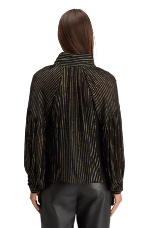 LUREX TOP BOW NECK EVENING BLACK