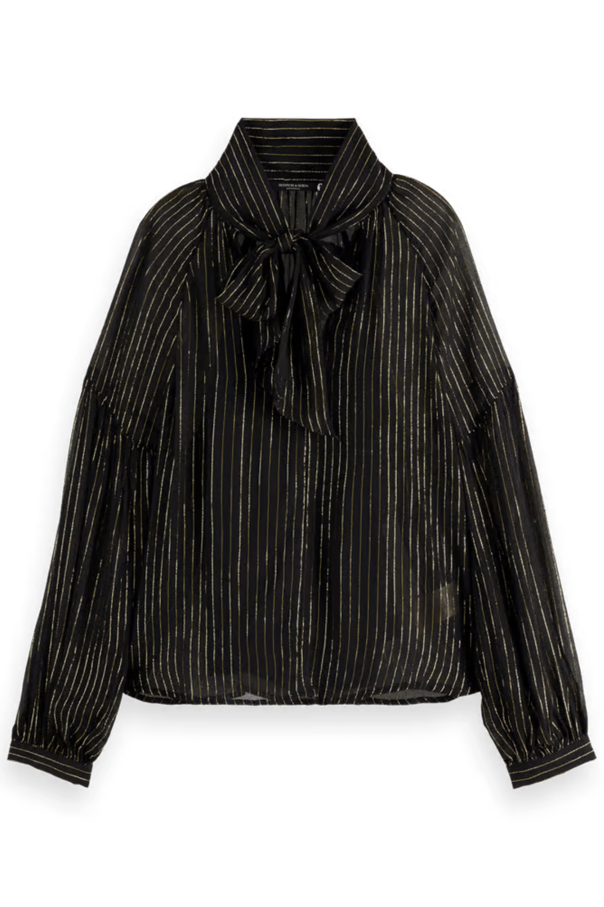 LUREX TOP BOW NECK EVENING BLACK