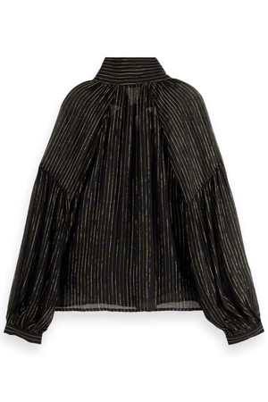LUREX TOP BOW NECK EVENING BLACK