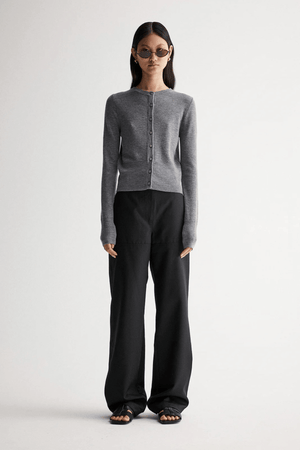 MADELEINE KNIT CARDIGAN CHARCOAL MARLE