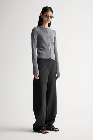 MADELEINE KNIT CARDIGAN CHARCOAL MARLE