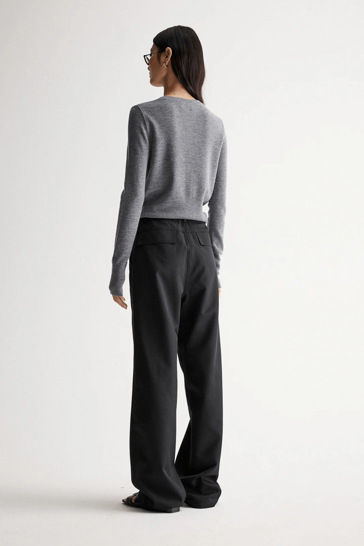 MADELEINE KNIT CARDIGAN CHARCOAL MARLE