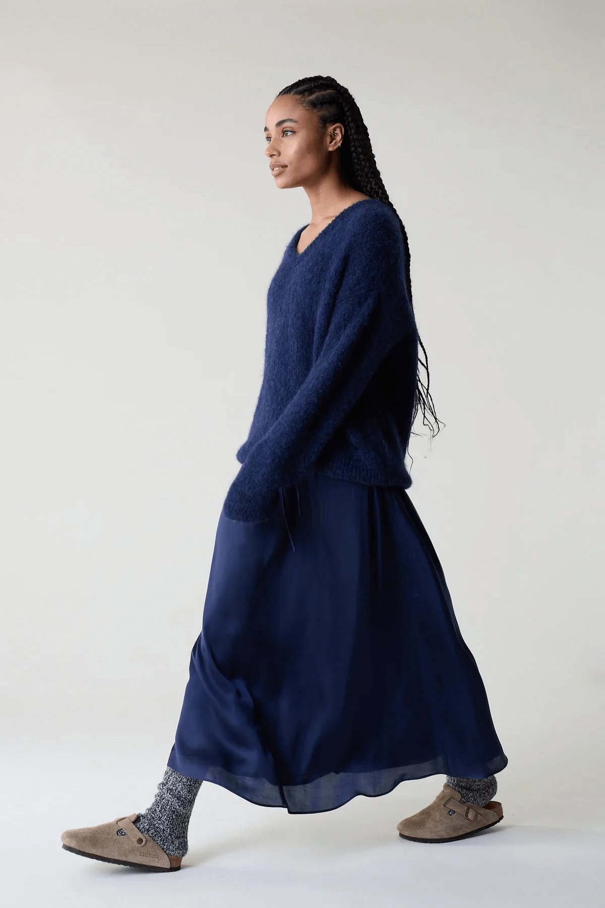MALILI VEE NECK JERSEY NAVY