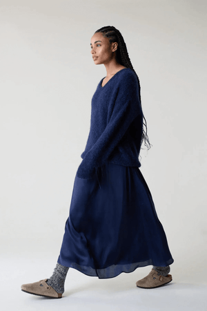 MALILI VEE NECK JERSEY NAVY