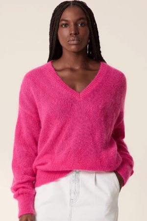 MALILI VEE NECK JERSEY PINK