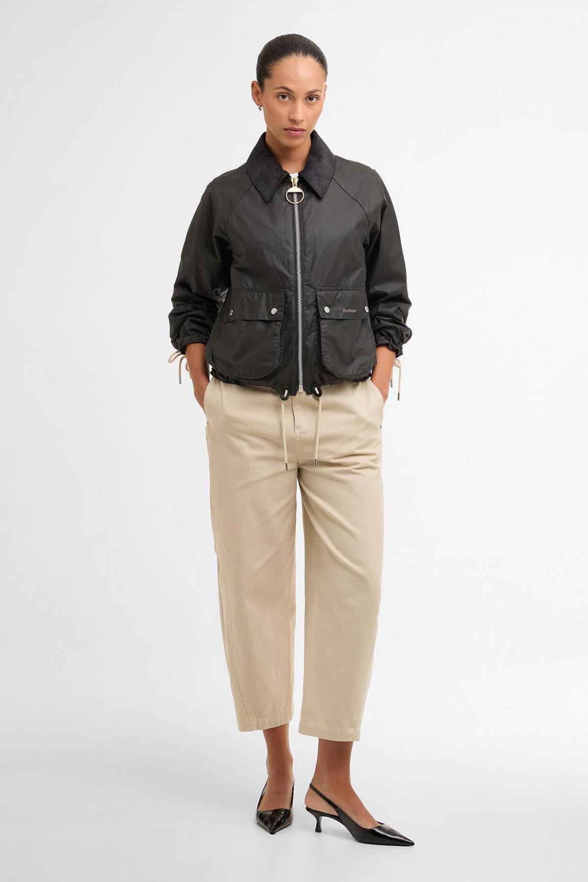 MARRON WAX JACKET GREY/DRESS