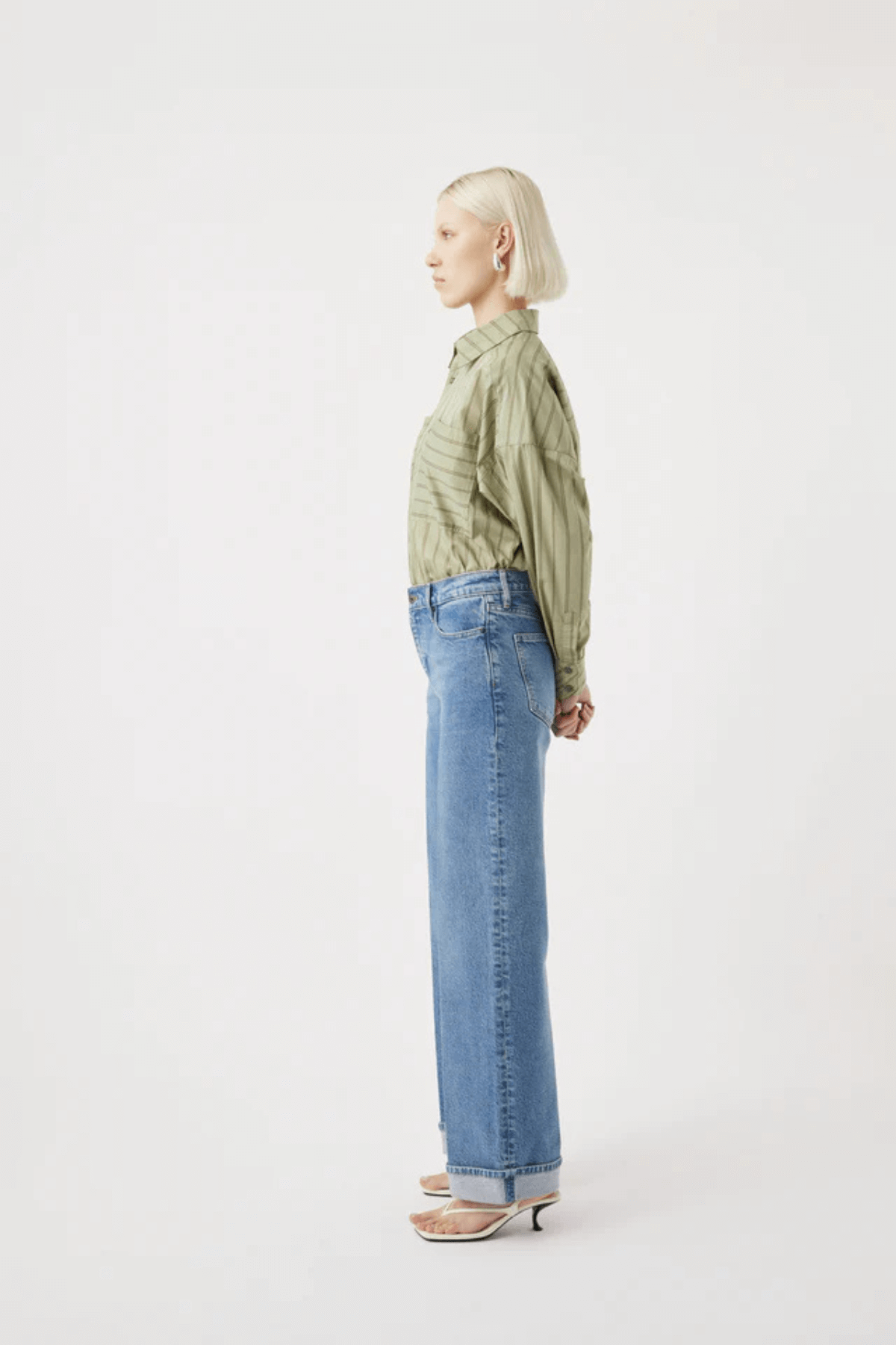 MIA CUFFED MID WIDE JEAN MERIDIAN MID BLUE